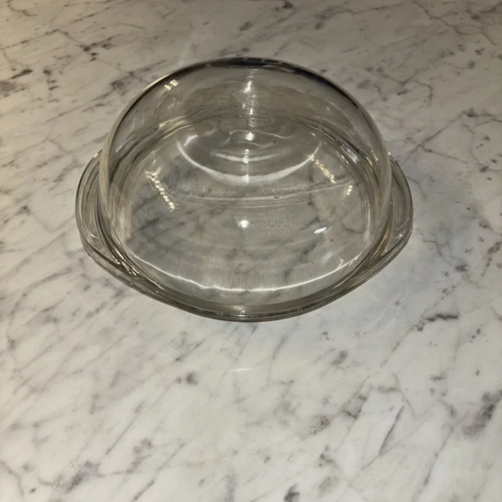 Vintage PYREX Corning Clear Glass 1.5L Round Casserole Baking Dish & Lid,‎ 023